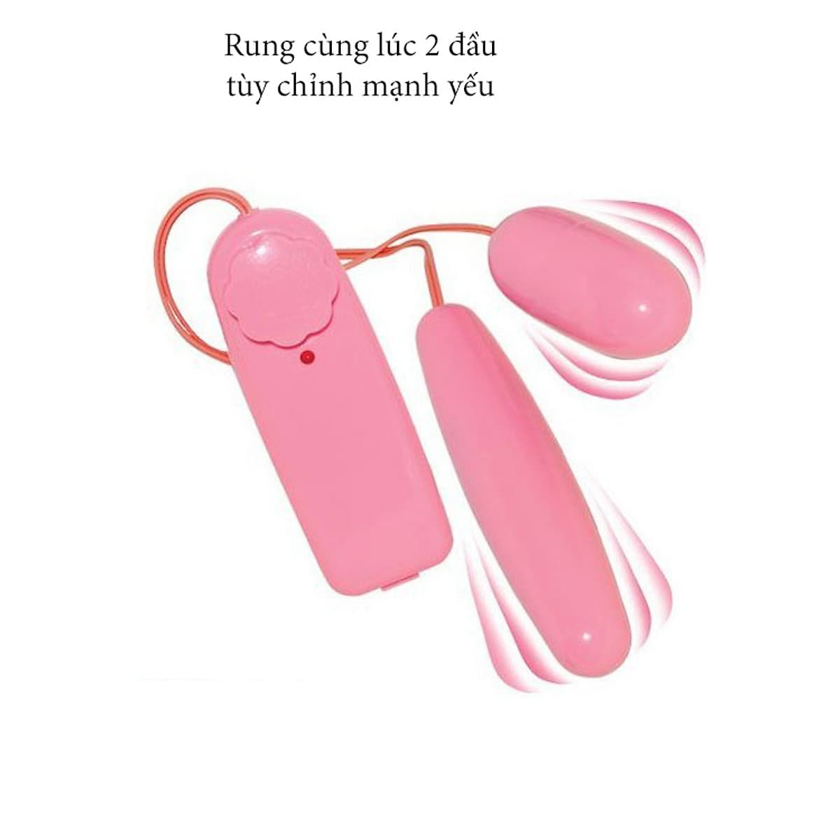 Máy Rung Tình Yêu Hồng Kông 2 đầu - Remote Chung Đầu Rung Nhựa - 1 Bộ
