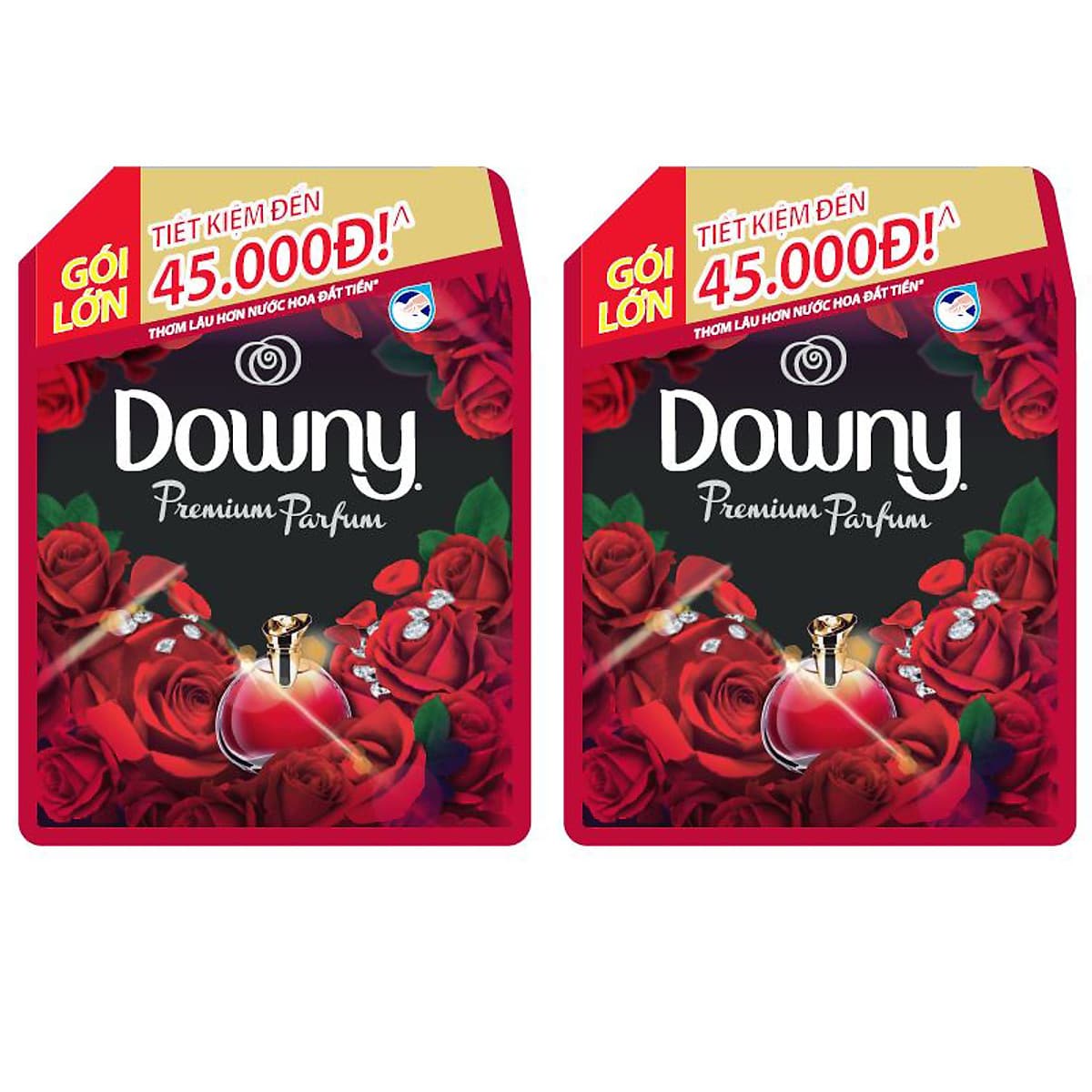 Combo 2 Túi Nước Xả Vải Downy Đam Mê (2.3L/Túi) - Công nghệ nước hoa mới - Lưu hương bền lâu