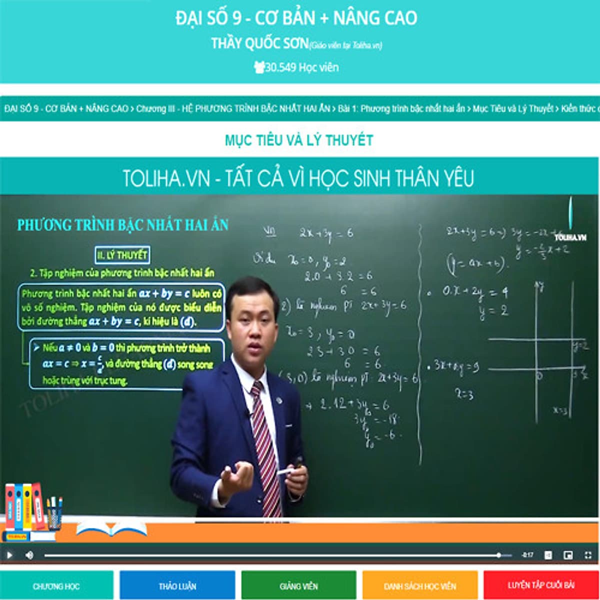 Khóa học ĐẠI SỐ 9 - CƠ BẢN + NÂNG CAO thầy Quốc Sơn - 06 tháng