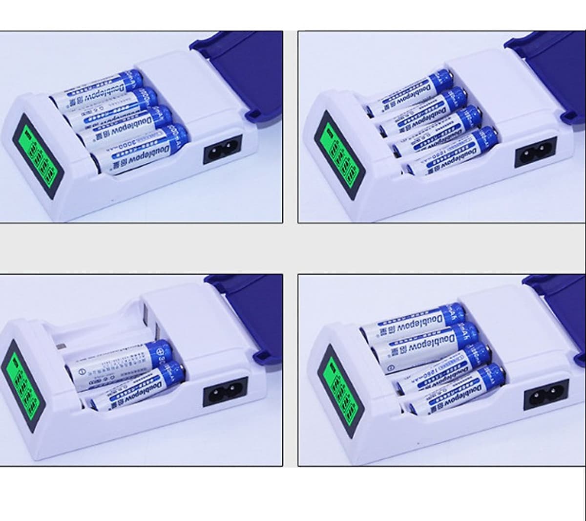  tự ngắt khi đầy Bộ Sạc Pin AA, AAA Tốc Độ Cao Hiển Thị Màn Hình LCD - K209 Doublepow 