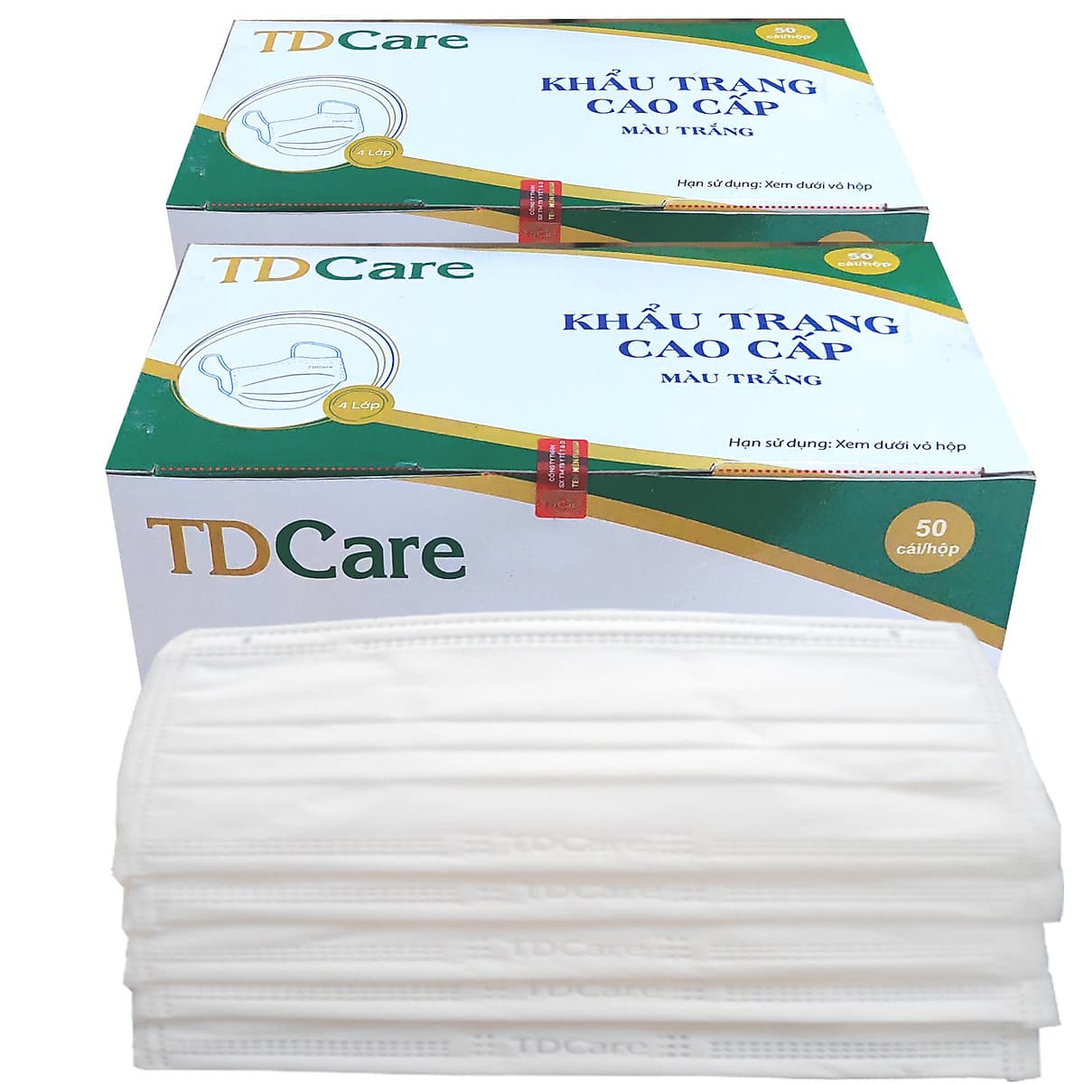 BỘ 2 HỘP KHẨU TRANG Y TẾ TDCare -4 LỚP (XANH/ TRẮNG/ XÁM)