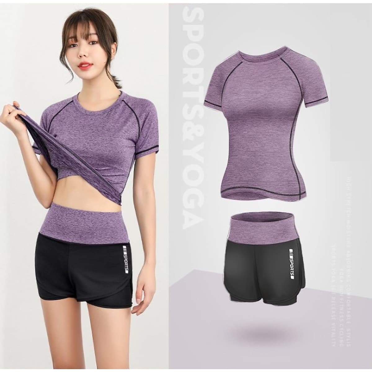 Bộ Đồ Tập Gym Nữ Trẻ Trung 2 Món - Set Quần Áo Tập GYM YOGA Nữ