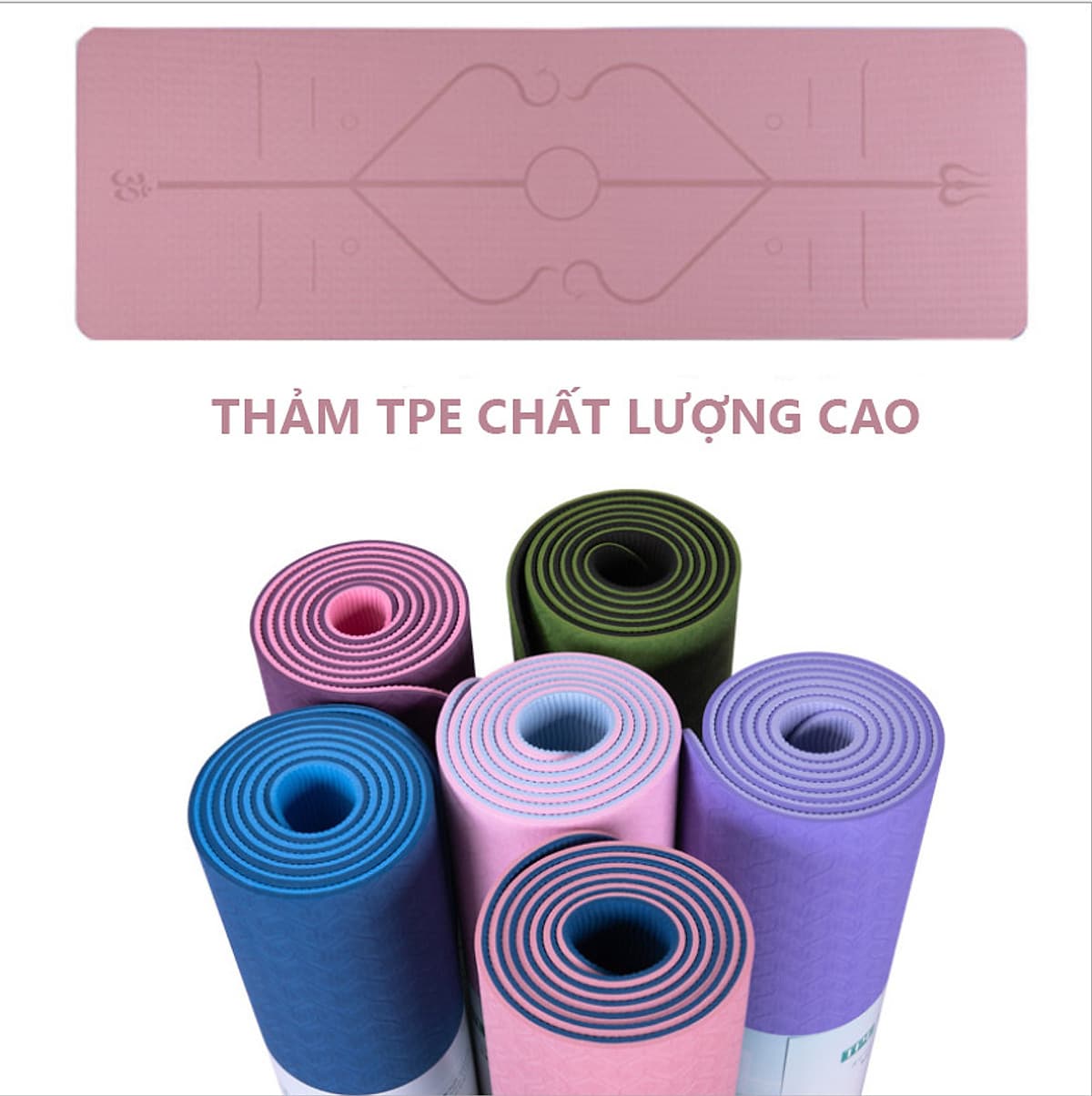 Thảm tập yoga định tuyến cao cấp DOPI DP1102-2 Chất liệu TPE siêu bám