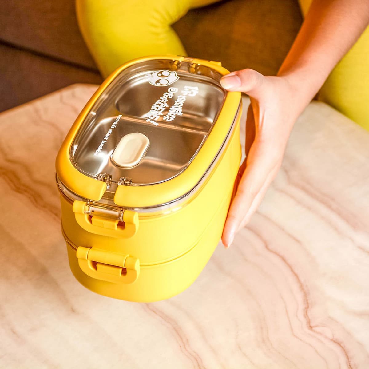 Bộ Hộp Cơm Giữ Nhiệt 2 Lớp 2 Tầng 2 Ngăn INOX304 Thiết Kế Hiện Đại