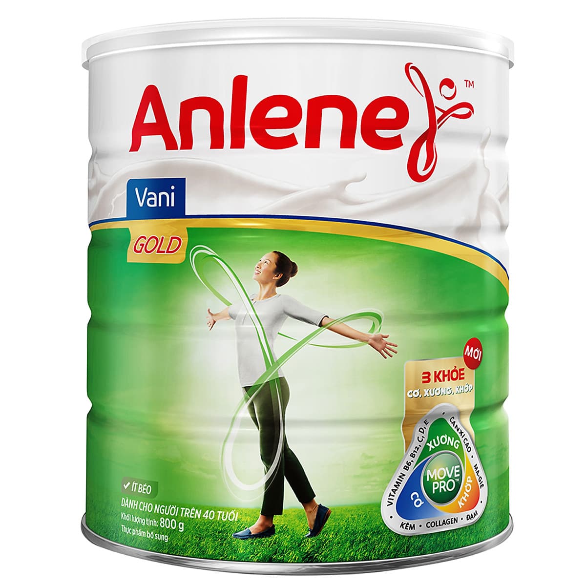 Sữa Bột Anlene Gold Movepro Hương Vanilla (Hộp Thiếc 800g)