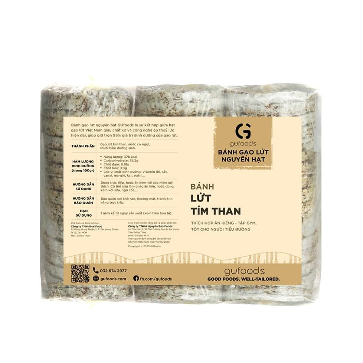 Combo 2 Bánh ăn kiêng gạo lứt GUfoods (mỗi gói 500g)