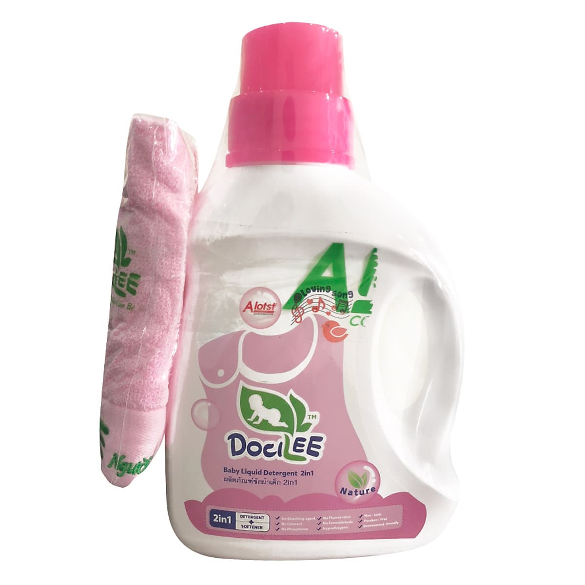 Dung Dịch Giặt Xả Quần Áo Em Bé 2in1 Docilee + Tặng Kèm Khăn