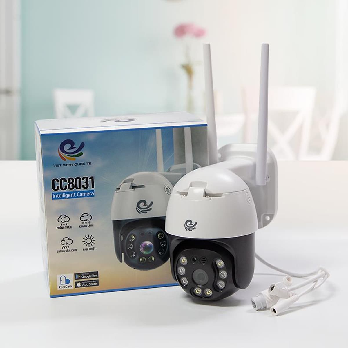  Camera Wifi Ngoài Trời CareCam CC8031 - 3.0Mpx (2304x1296P), Xoay 360 Độ, Đàm Thoại 2 Chiều - Hàng chính hãng