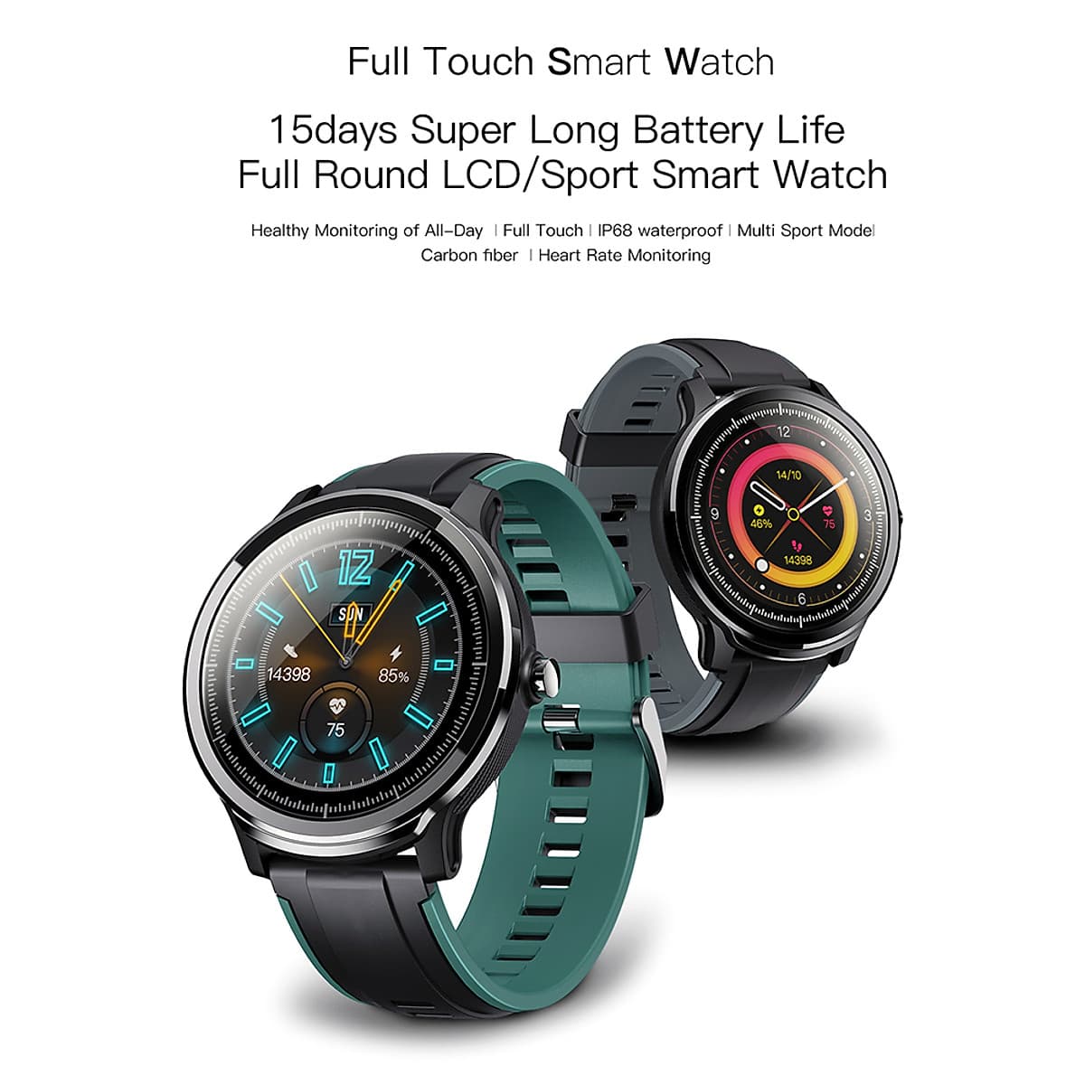 Đồng Hồ Thông Minh KOSPET PROBE Smart Watch 1.3 inch IPS Full Round Touch Screen Healthcare Sports Smart Watch Dual Colorful Silicone Watch