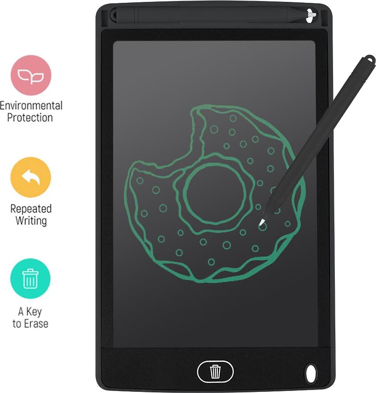 Portable 8 Inch LCD Writing Tablet Ultra-thin Electronic Drawing Board Reusable Handwriting Pad with Stylus Pen Erase