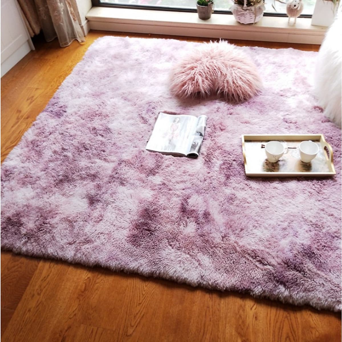Thảm Lông Dài Trải Sàn Cao Cấp Kiểu Loang