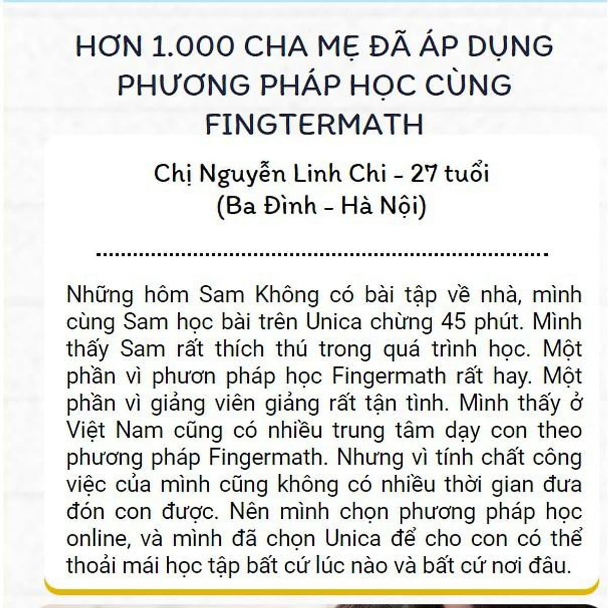  Khóa học NUÔI DẠY CON - Bé vui học toán theo phương pháp FINGERMATH NHẬT [UNICA.VN