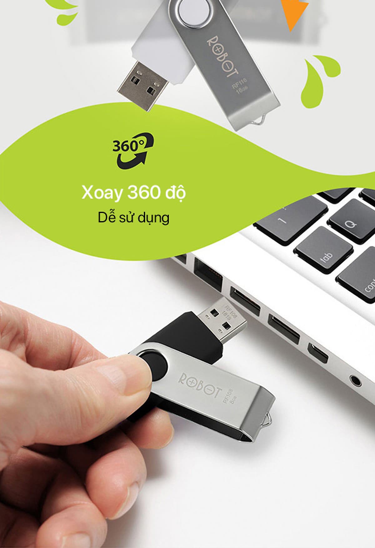 USB - ROBOT RF108 (8GB)/RF116 (16GB) - Hàng Chính Hãng