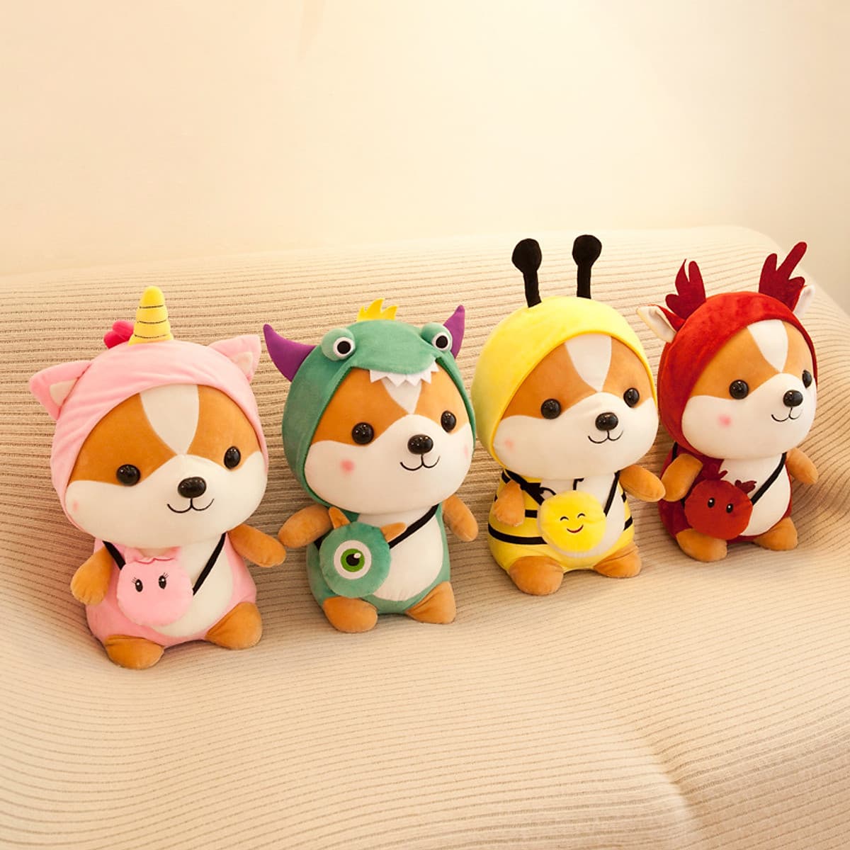 Thú Bông Chó Shiba Hóa Trang Cosplay Ngộ Nghĩnh 25cm Quà Tặng Siêu Dễ Thương