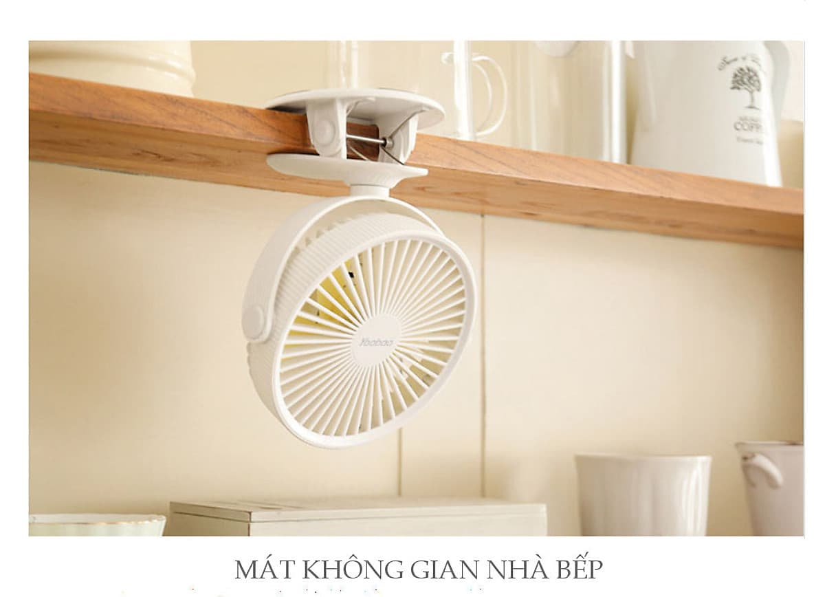 Quạt sạc mini đế kẹp xoay góc 360 độ, dung lượng 2000mAh thời gian sử dụng lên đến 5 giờ, an toàn cho trẻ nhỏ YOOBAO F15 - Hãng phân phối chính thức