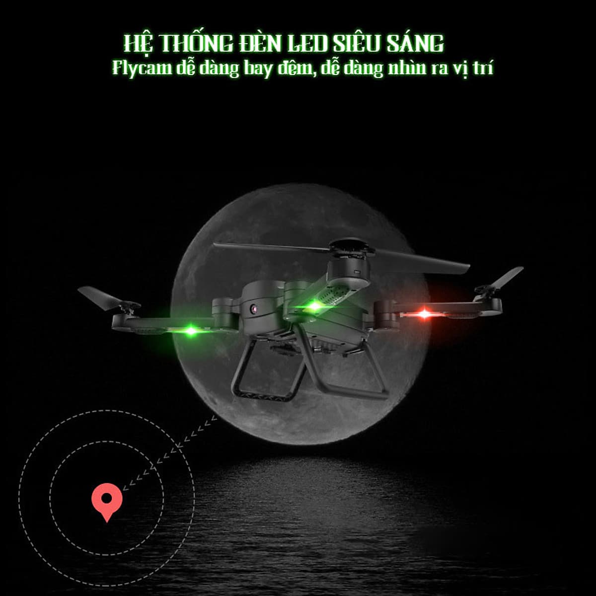 Máy bay quay phim điều khiển từ xa Flycam SkyHunter X8 camera 200W kết nối wifi tới điện thoại