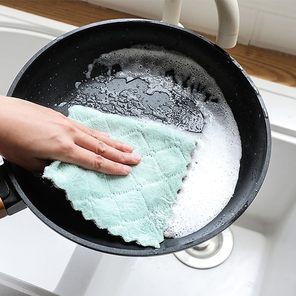 Sét 20 khăn lau 2 mặt siêu thấm- Khăn lau không phai màu không rụng sợi- nhanh khô- Khăn lau bếp, khăn lau kính, lau bát lau tay