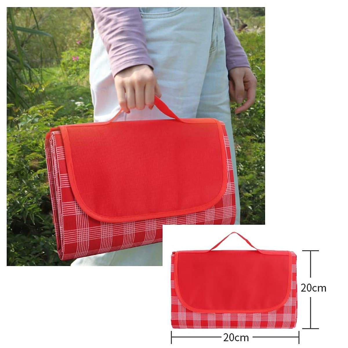 THẢM DÃ NGOẠI, DU LỊCH, PICNIC CAO CẤP - Chống thấm nước, họa tiết caro, gấp gọn tiện lợi - 2 kích thước khách chọn màu!