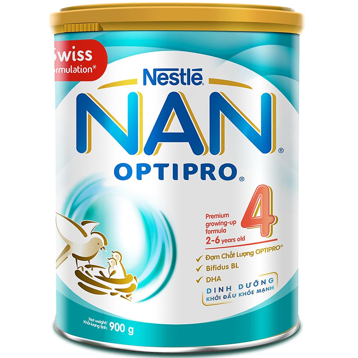 Combo 2 Lon Sữa Bột Nestlé NAN OPTIPRO 4 900g - Tặng Bộ Gối Mền Hà Mã