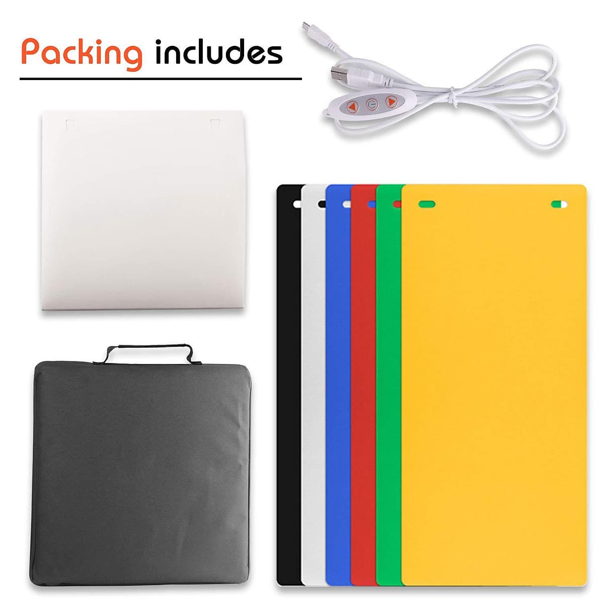 Hộp chụp sản phẩm 40cm x 40cm tích hợp 4 dây đèn Led phông nền 6 màu