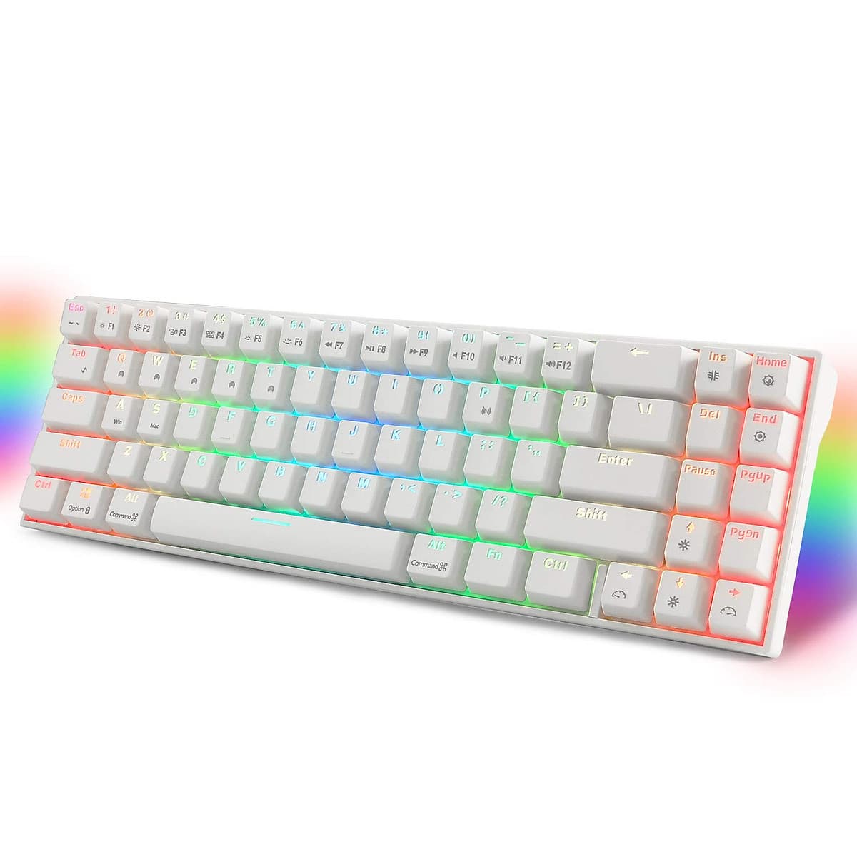 Bàn phím cơ không dây mini LED RGB 71 phím - Red Swicth - Hàng chính hãng