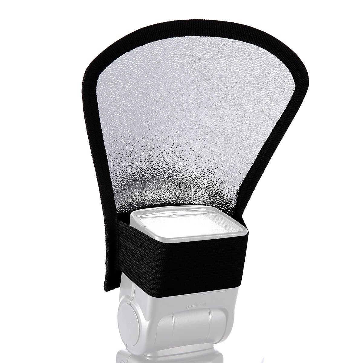 1 Tản Sáng Tay Gấu 2 Mặt Khuếch Tán Ánh Sáng Với Mặt Tráng Bạc Cho Đèn Flash Rời Máy Ảnh DSLR