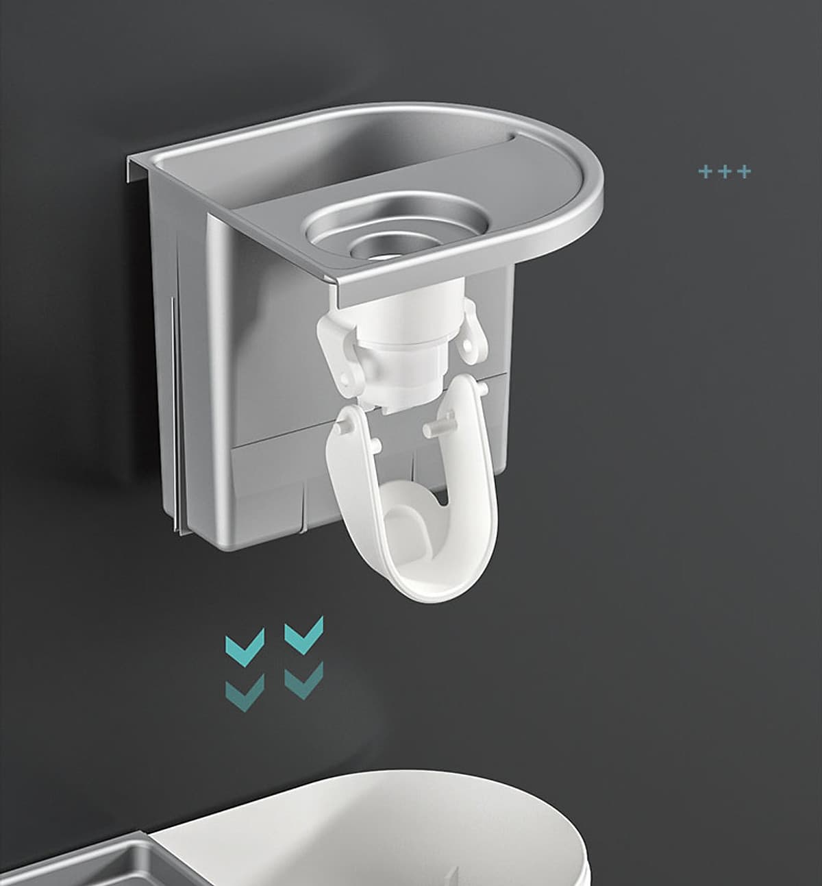 KỆ ĐỂ BÀN CHẢI ĐÁNH RĂNG VÀ NHẢ KEM ĐÁNH RĂNG TỰ ĐỘNG KÈM 2 CỐC HÚT TỪ TÍNH