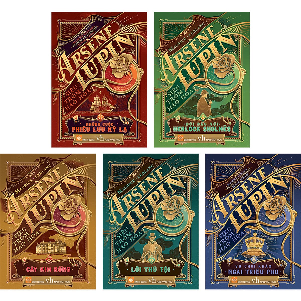 Bộ Hộp Sách Arsène Lupin - Siêu Trộm Hào Hoa (Trọn Bộ 5 Cuốn)