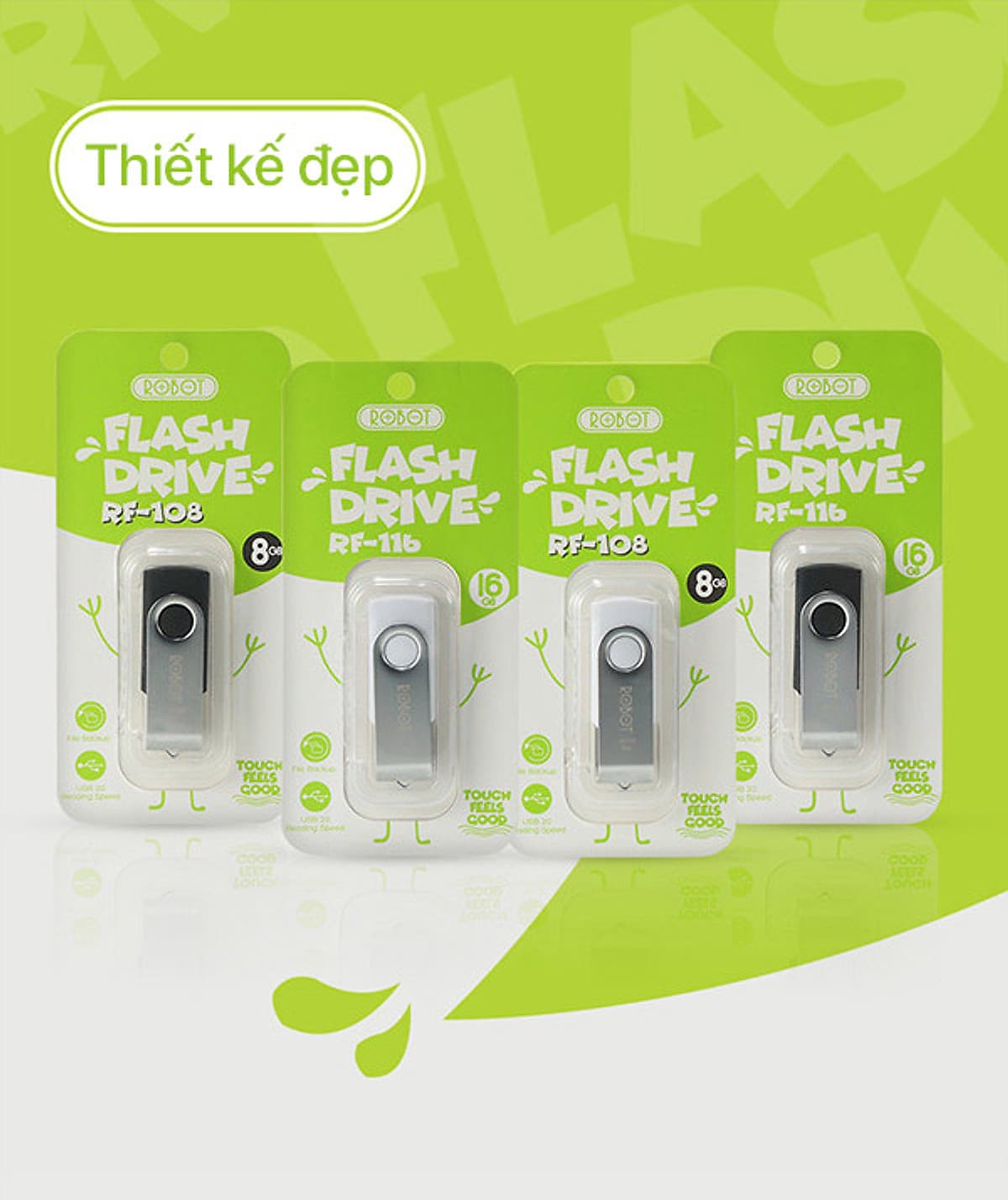 USB - ROBOT RF108 (8GB)/RF116 (16GB) - Hàng Chính Hãng
