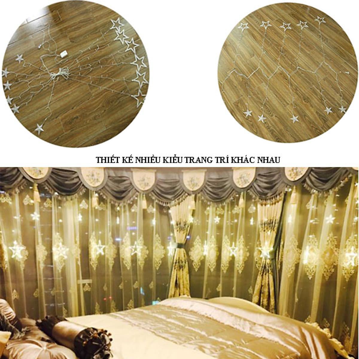 Bộ Dây Đèn Led Trang Trí Kiểu Dáng 10 Ngôi Sao Lớn Nhỏ Trang Trí Noel, Lễ , Tết , Party