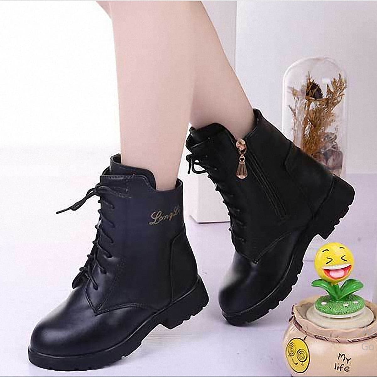 Boot bé gái trẻ em thiết kế cao cổ phong cách Hàn Quốc - B10