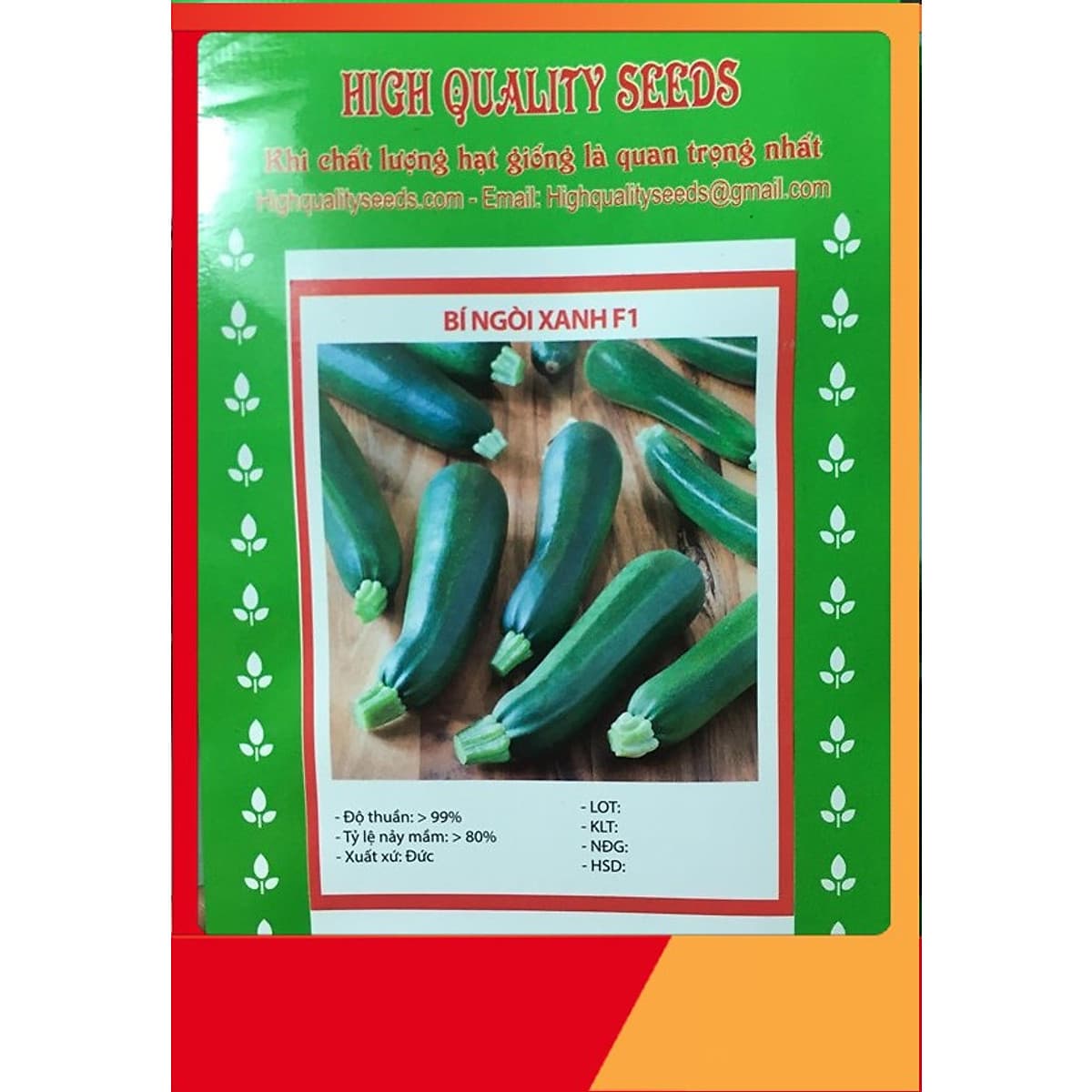 Hạt Giống Bí Ngòi Xanh F1 -Nảy Mầm Cực Chuẩn