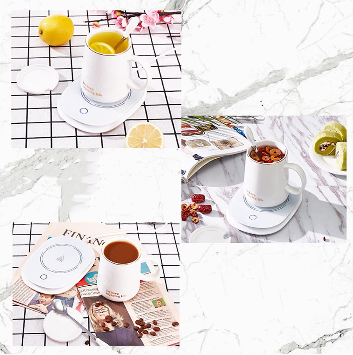 Ly uống nước cafe giữ nóng nhiệt độ, ly đun nước văn phòng, cốc gia nhiệt giữ nóng