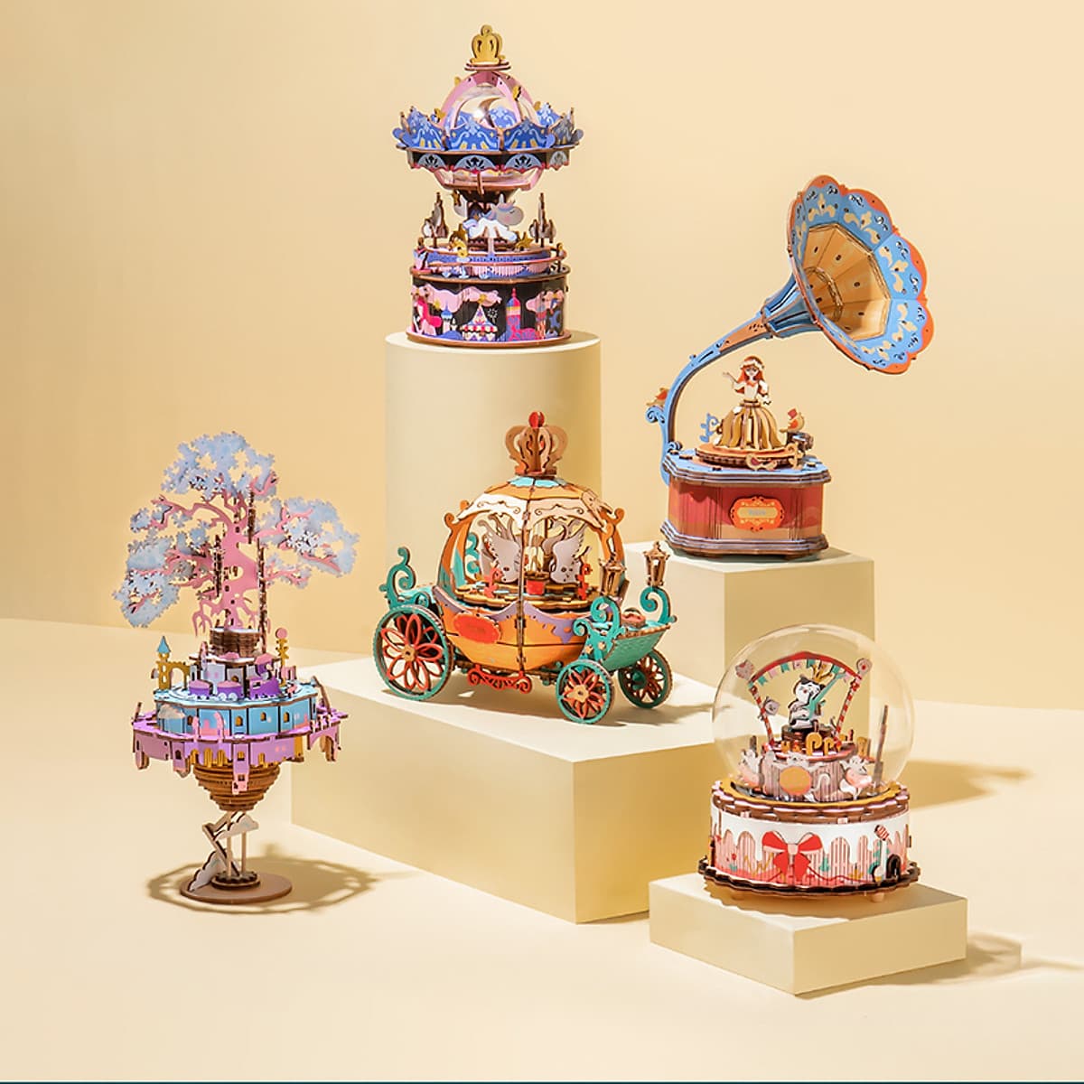 Đồ chơi lắp ráp gỗ 3D Mô hình Hộp nhạc Music Box AM41-AM45