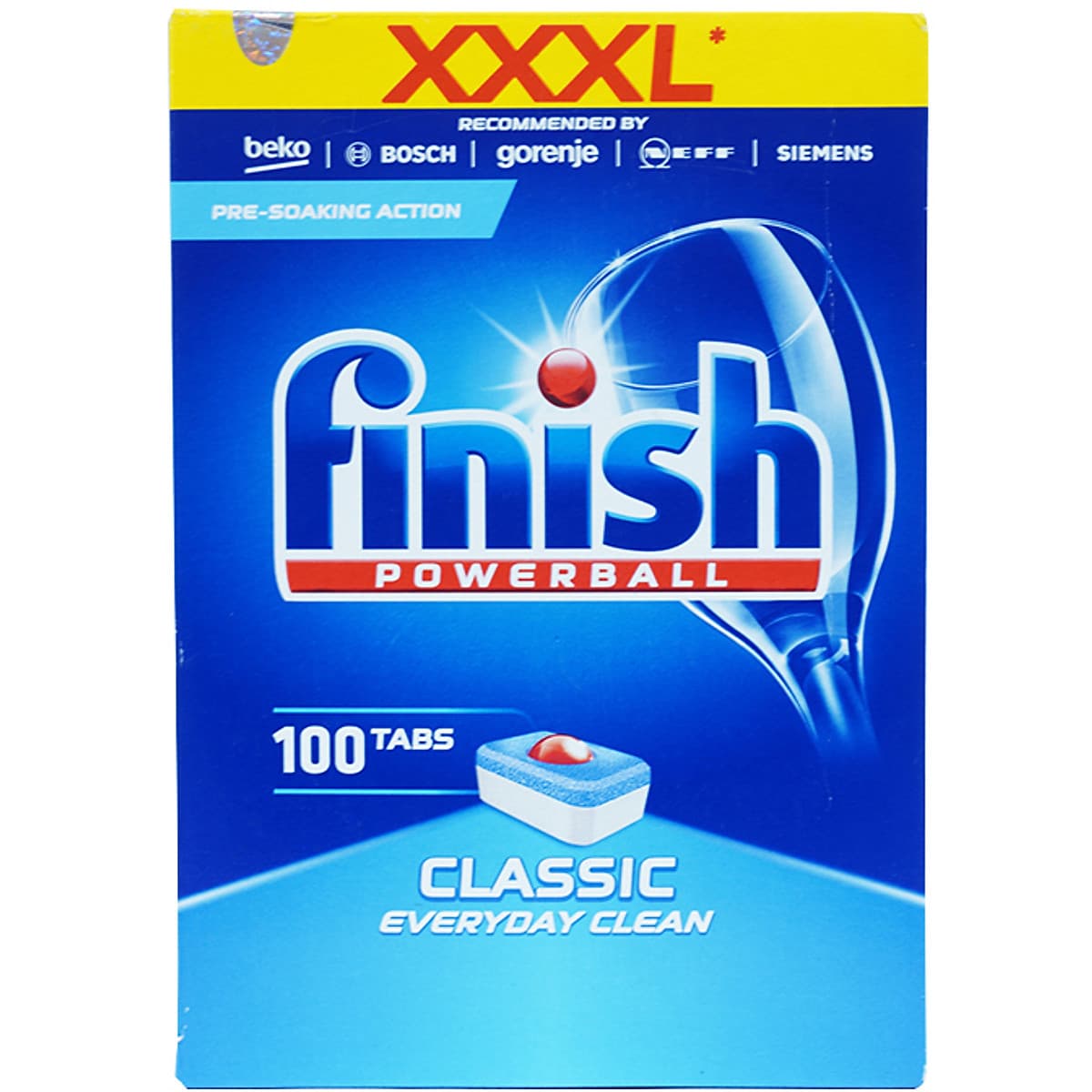 Viên rửa Chén Tổng Hợp Finish 100 Tabs classic Dùng Cho Máy Rửa Bát