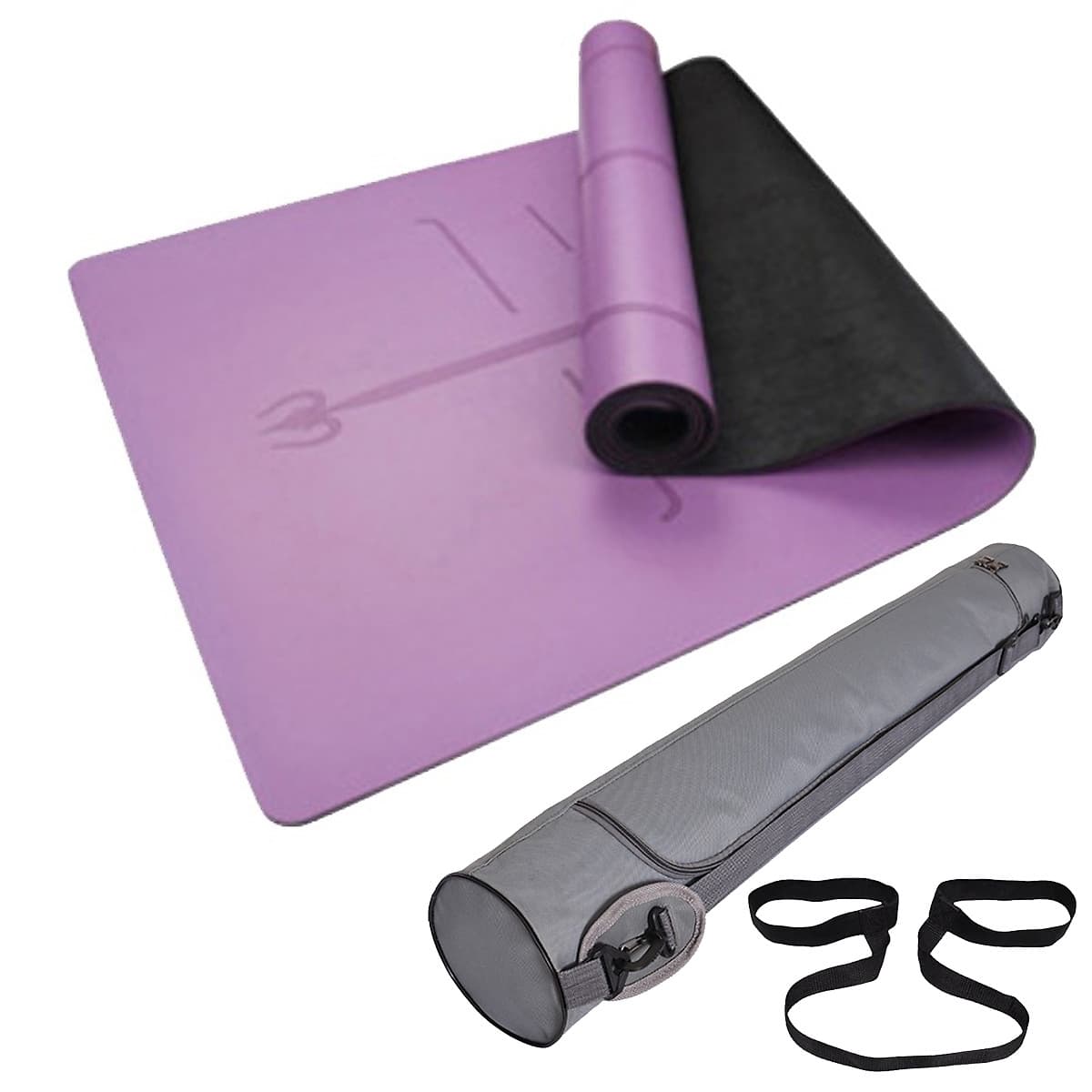 Thảm Tập Yoga Định Tuyến Da PU Cao Cấp Chính Hãng miDoctor + Túi Đựng Thảm Tập Yoga + Dây Buộc Thảm Yoga Định Tuyến