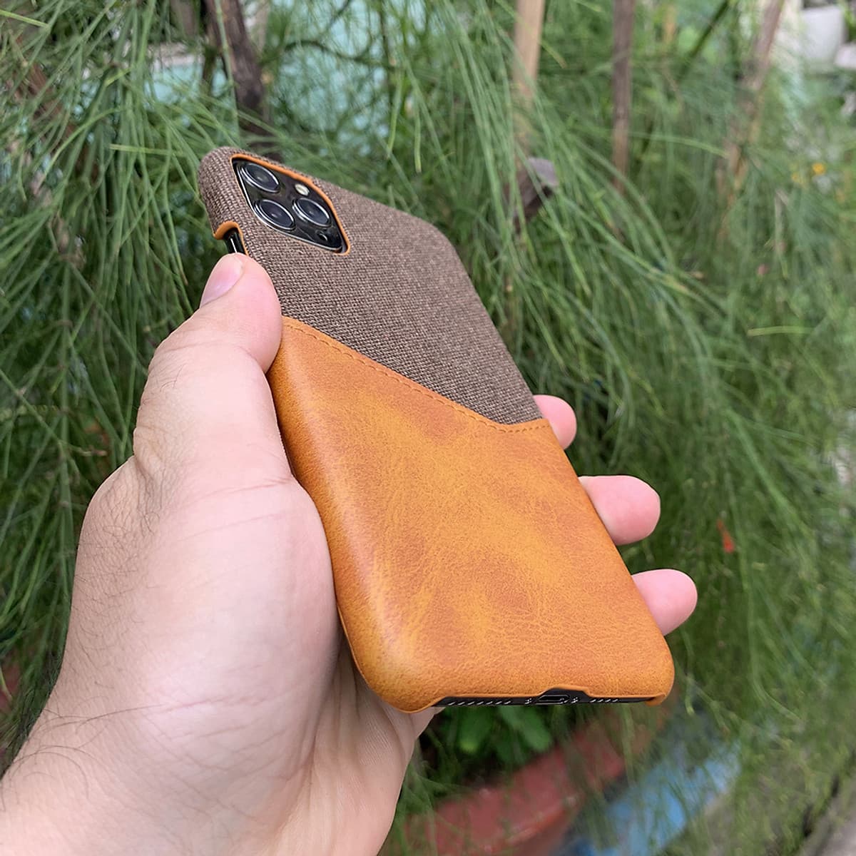 Ốp lưng da vải kiêm ví cao cấp dành cho iPhone 11 Pro