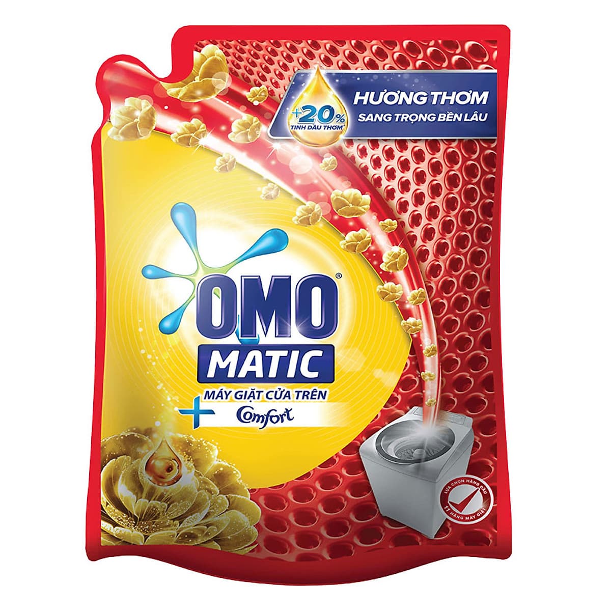 Nước Giặt OMO Matic Comfort Tinh Dầu Thơm Cho Máy Giặt Cửa Trên (2.3Kg/Túi)