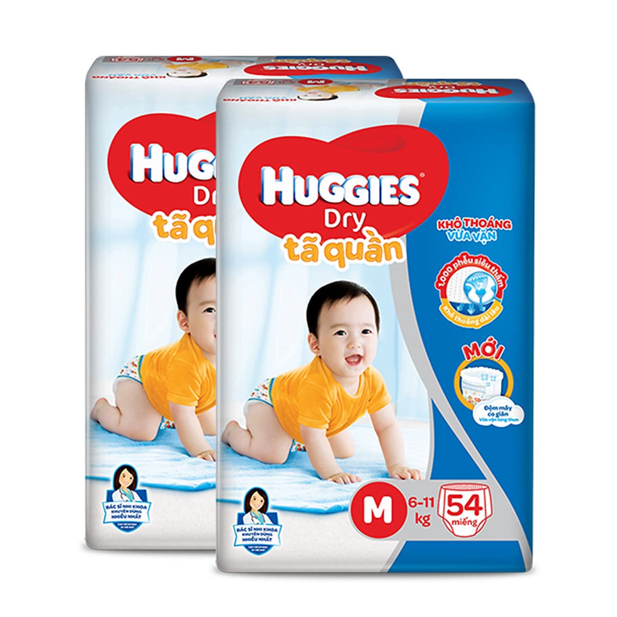 Combo 2 Tã quần HUGGIES DRY BIG JUMBO M54 - L48 - XL42 - XXL38
