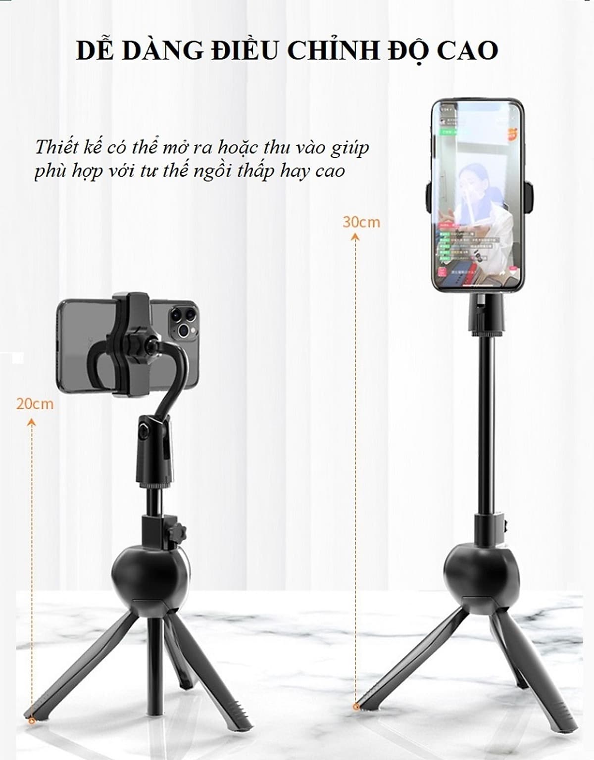 Chân Máy Chụp Ảnh, Quay Phim, Livestream Kẹp Ipad, Điện Thoại LT04 - Có Điều Khiển Từ Xa - Hàng Nhập Khẩu