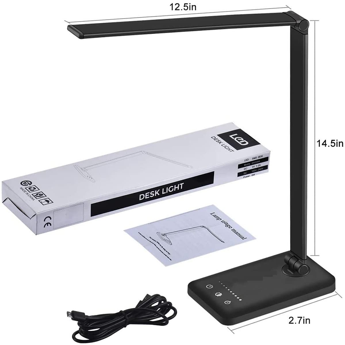 Đèn Bàn Học Đọc Sách, Làm Việc (Học Sinh, Sinh Viên, Văn Phòng) LED Chống Cận, Cảm Ứng Nhôm Cao Cấp eLights TD-621