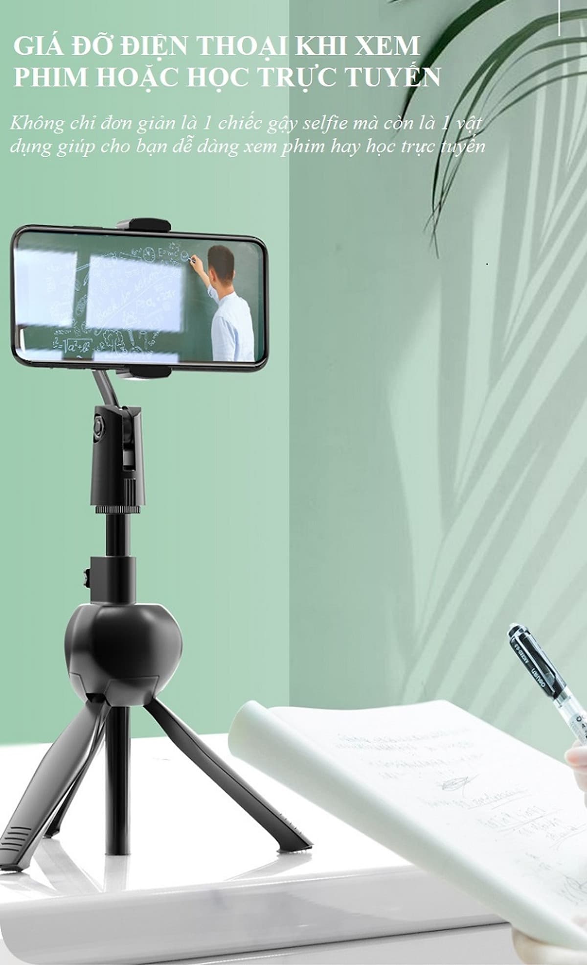 Chân Máy Chụp Ảnh, Quay Phim, Livestream Kẹp Ipad, Điện Thoại LT04 - Có Điều Khiển Từ Xa - Hàng Nhập Khẩu