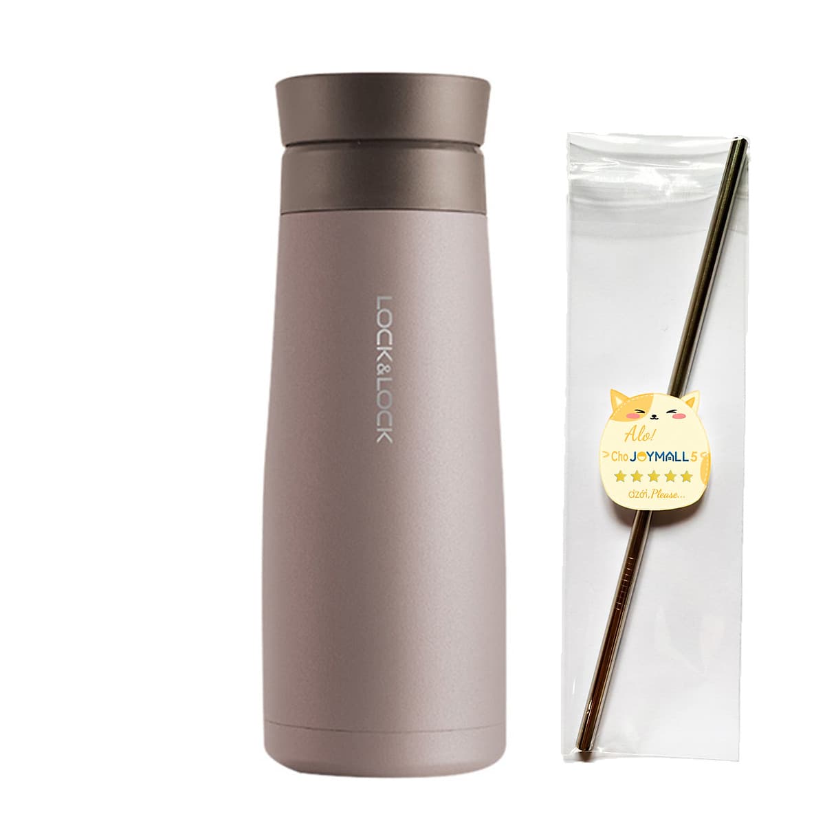 Bình Giữ Nhiệt Lock&Lock Macaron 450ml LHC4230 - Hàng Chính Hãng, Chất Liệu Thép Không Gỉ, Có Lưới Lọc Trà Tiện Dụng Kèm Ống Hút Inox 304