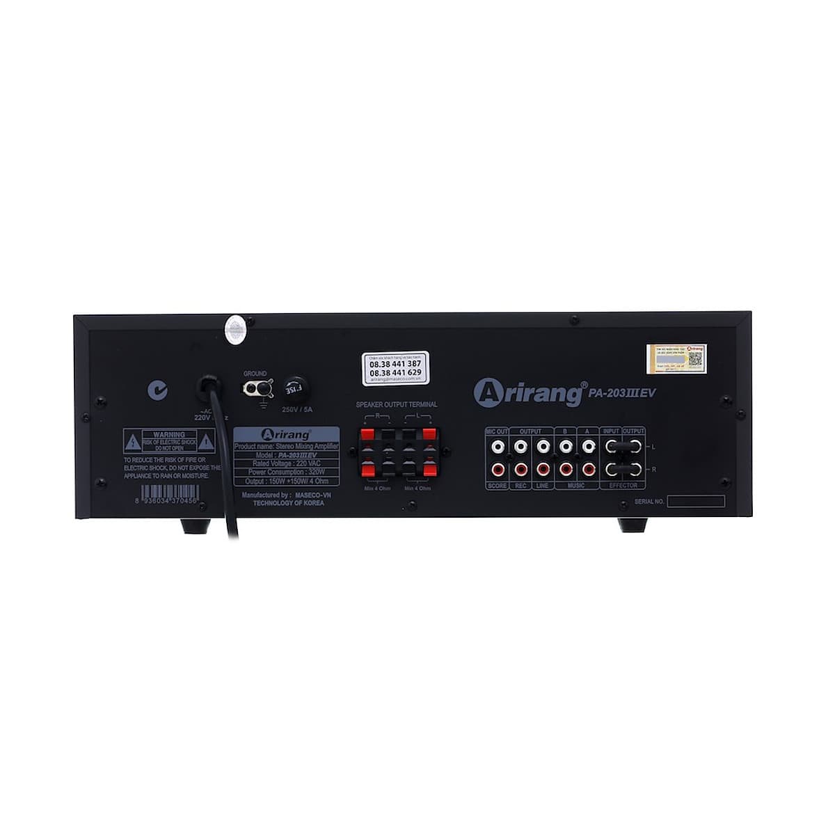 Amply Karaoke Arirang PA-203III EV (Đen) - Hàng chính hãng