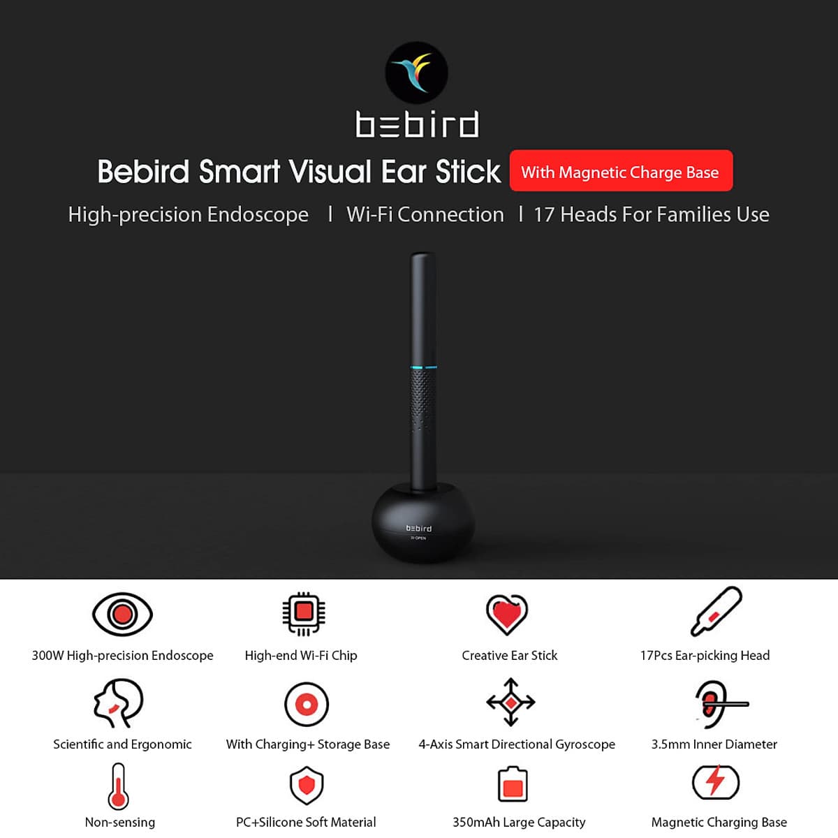 Dụng Cụ Lấy Ráy Tai Xiaomi Youpin Bebird M9 Pro Smart Visual Ear Stick 3MP 350mAh - Xanh