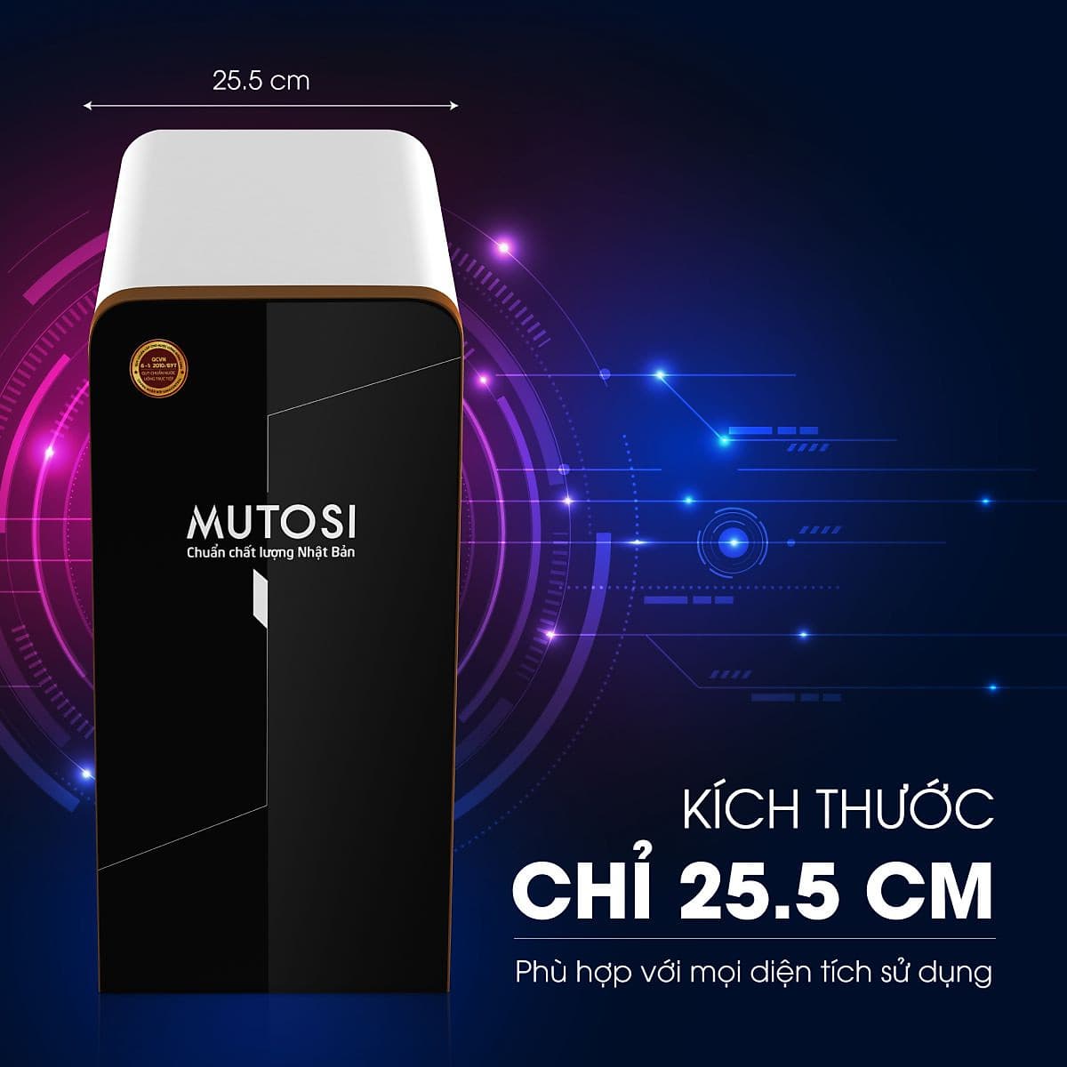 Máy lọc nước RO Mutosi MP-370U nhỏ gọn, 7 cấp lọc, công suất 20L/h - Hàng chính hãng