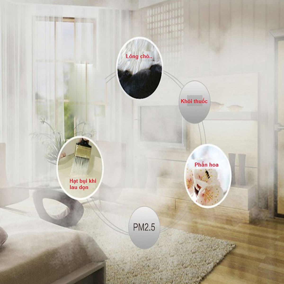 Máy lọc không khí kháng khuẩn trong nhà nhãn hiệu Philips AC4558 Cảm ứng thông minh 4 màu, giám sát và kiểm soát với ứng dụng điện thoại thông minh, loại bỏ vi rút, vi khuẩn - HÀNG NHẬP KHẨU 