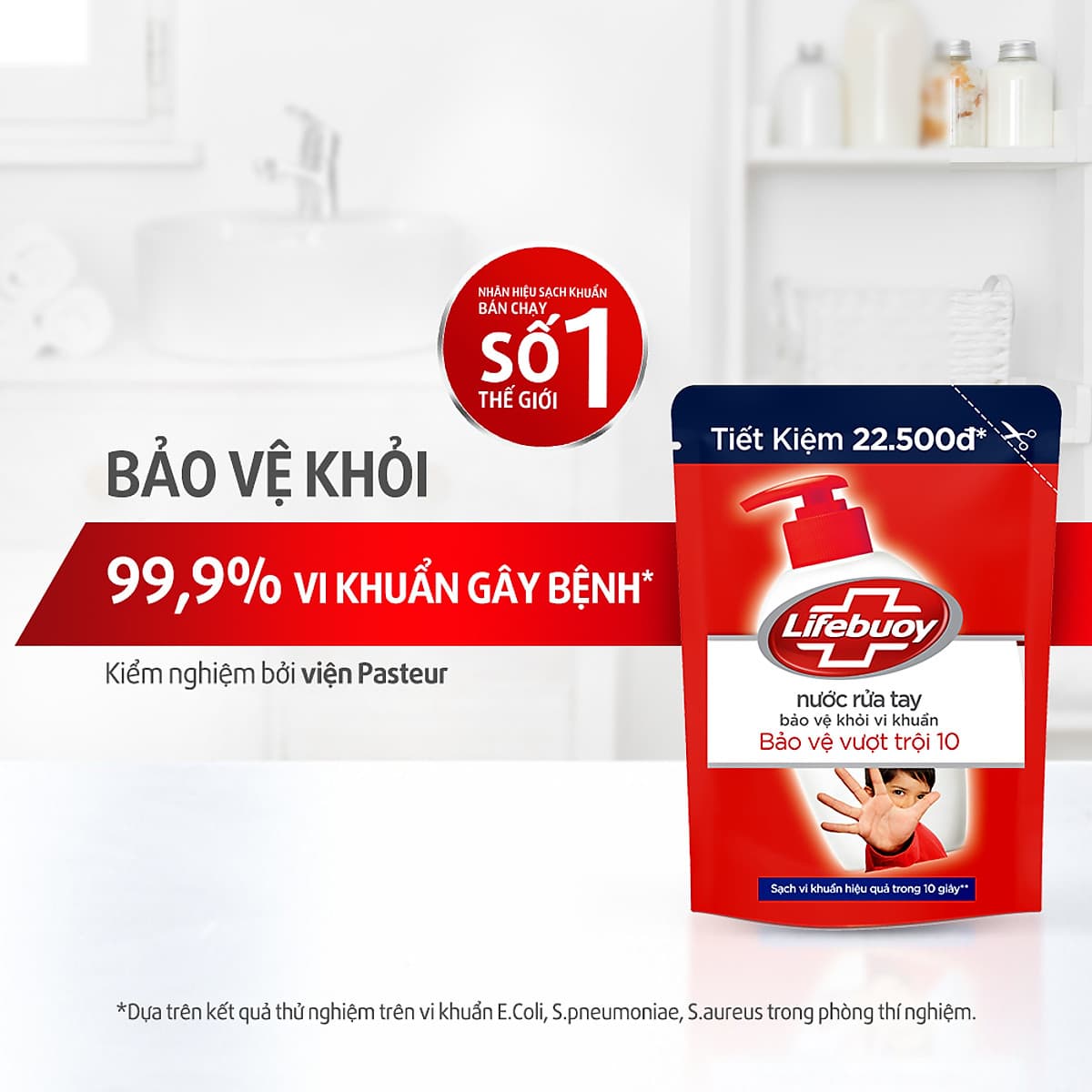 Nước Rửa Tay Diệt Khuẩn Lifebuoy Bảo Vệ Vượt Trội Túi 21126130 (450g)