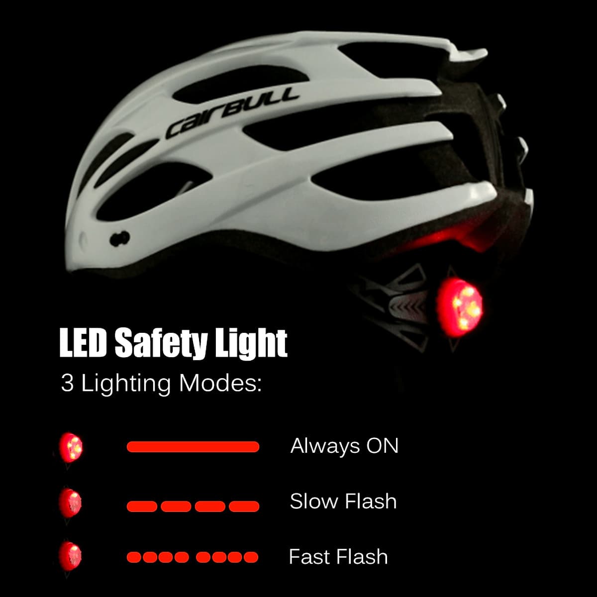 Mũ Bảo Hiểm Xe Đạp Kèm Đèn LED Và Kính Mát Có Thể Tháo Rời Cairbull 22 Lỗ Thông Hơi