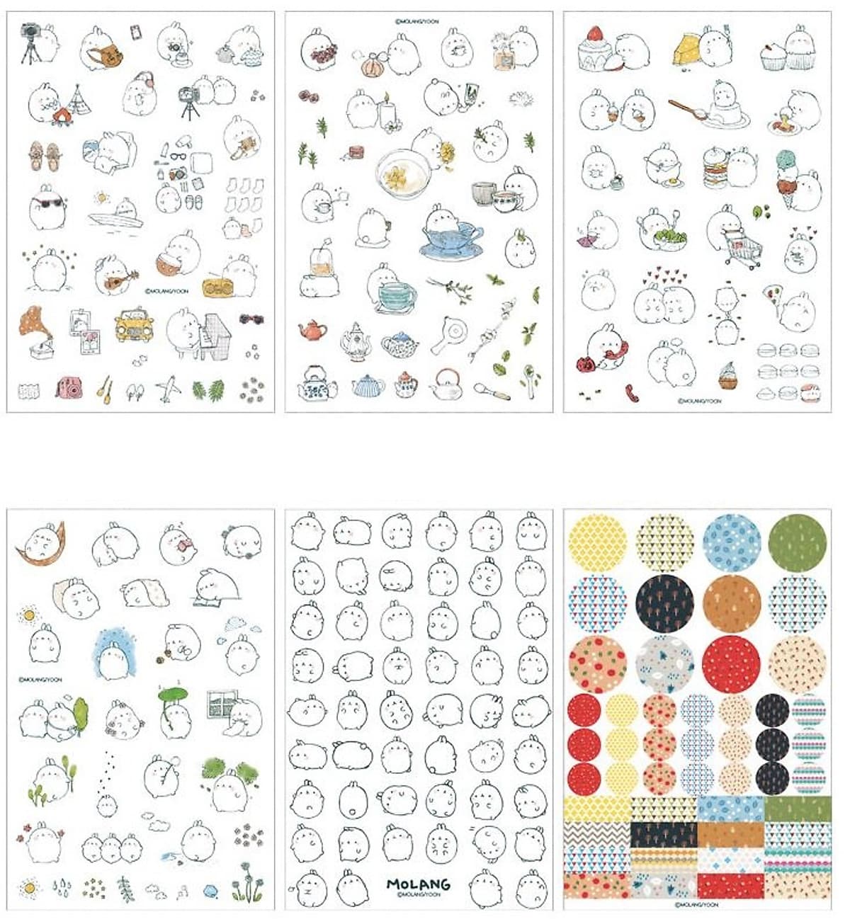 Sticker Dán Trang Trí Molang và Piu Piu ( Trang Trí Sổ Kế Hoạch, Sổ Nhật Ký) | Nhiều Mẫu